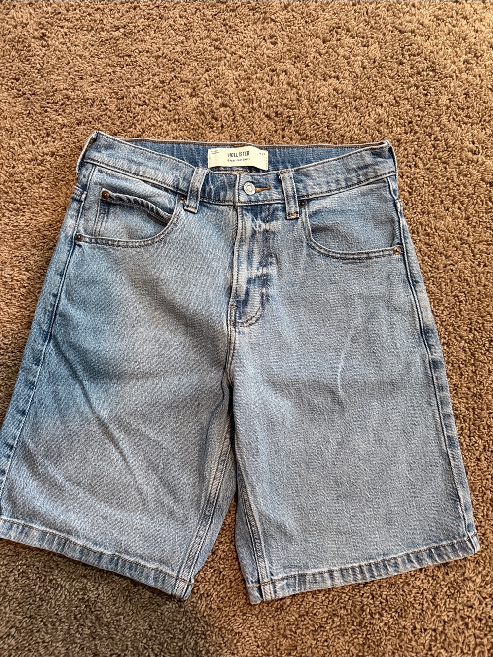 Hollister Light Wash Blue Denim Men's Shorts